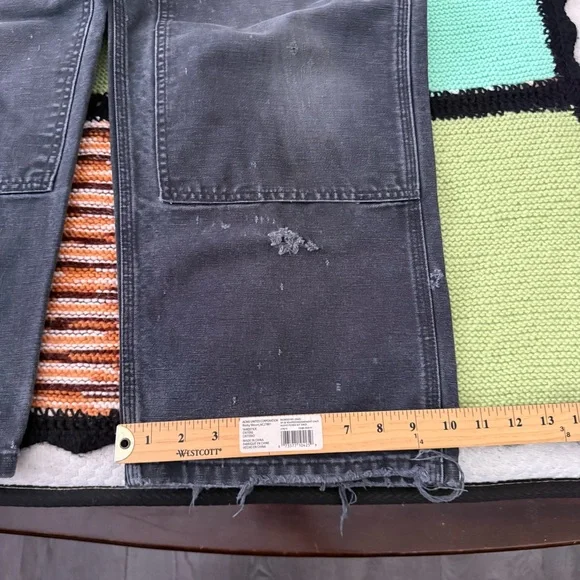 Carhartt working pants bib overall fade black 36x30 - Picture 3 of 5